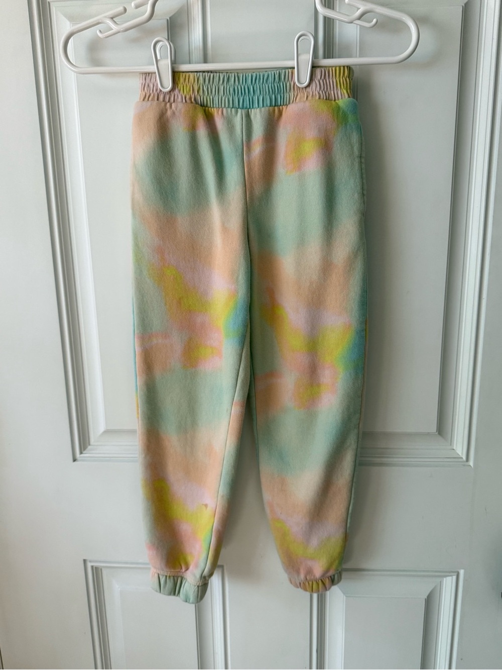 art class Pastel Tie-Dye Fleece Joggers - Mint, Peach & Yellow